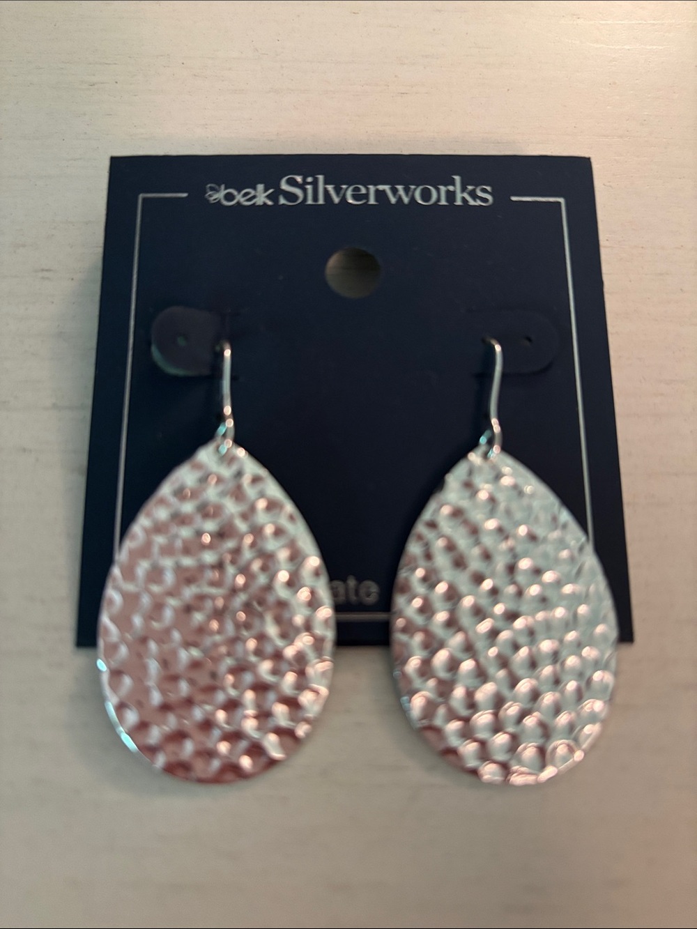 Belk Sikverworks Hammered Teardrop Dangle Earrings -